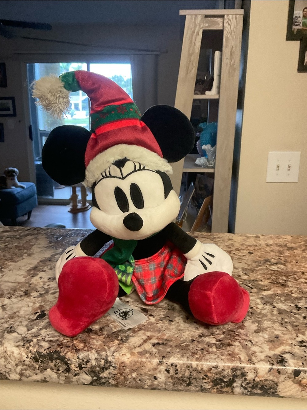 Disney Minnie Mouse Holiday Plush in Red, Green and Black
